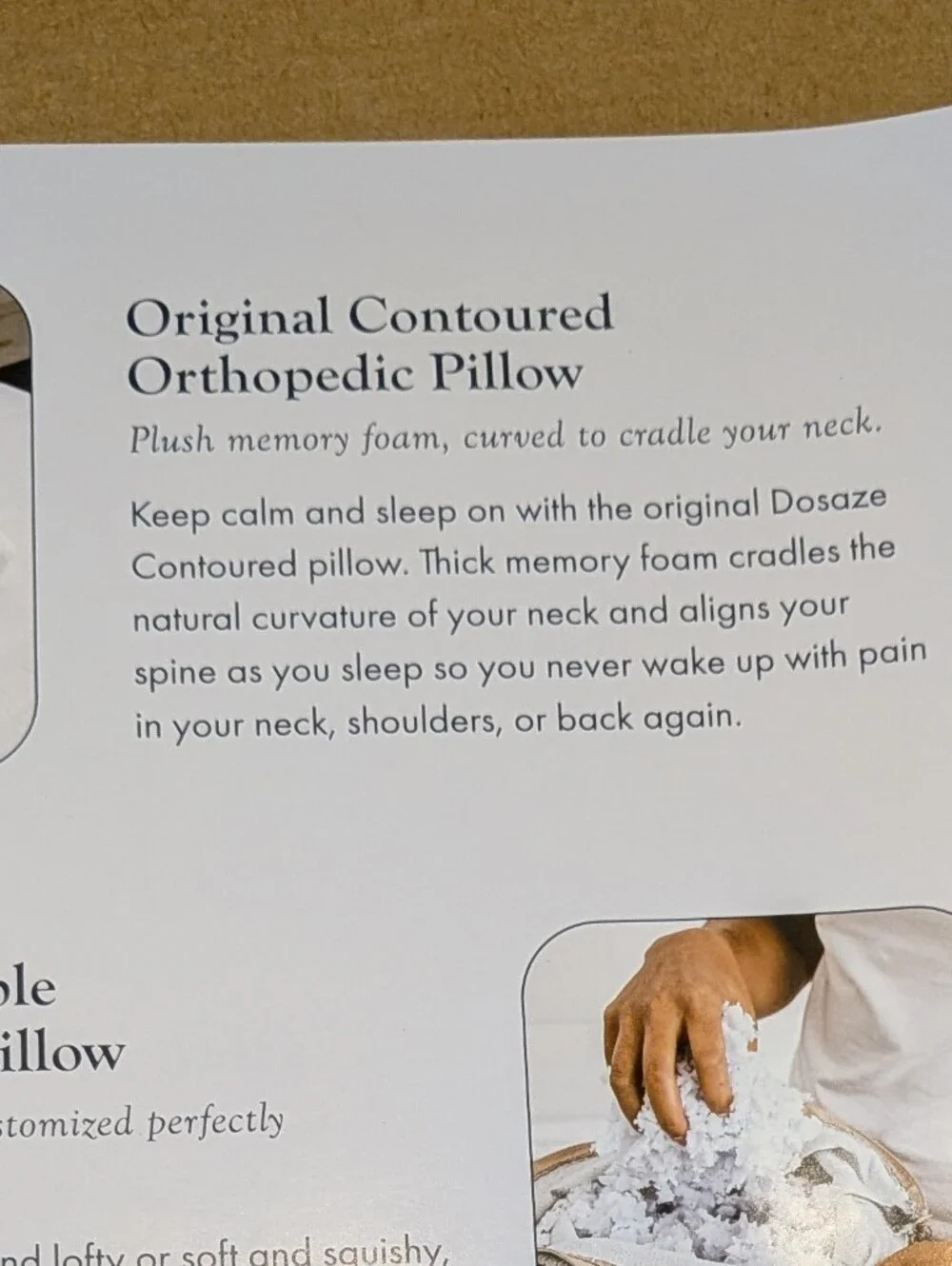 Dosaze Original Contoured Orthopedic Pillow